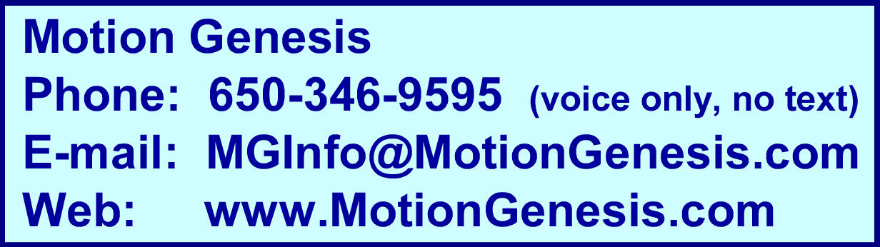 Motion Genesis LLC Contact Information